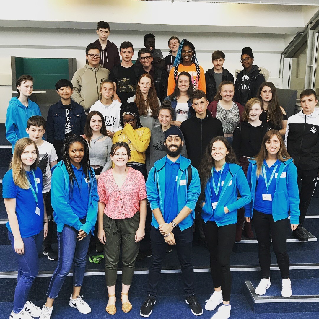 Students and ambassadors stood smiling