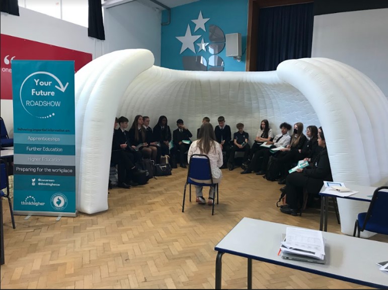 Students taking part in a workshop 